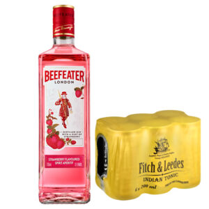 Beefeater Pink Gin (750ml) & 6x200ml Fitch & Leedes Tonic